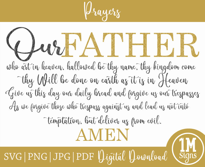Our Father Prayers SVG Image