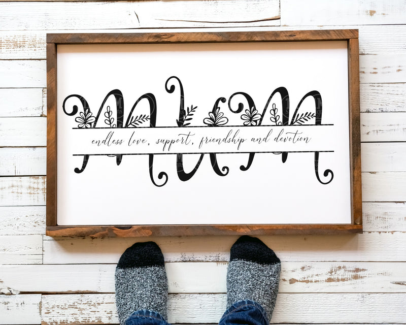 Mom Monogram Endless Love SVG Image PNG Image, Word Art, Mum Monogram
