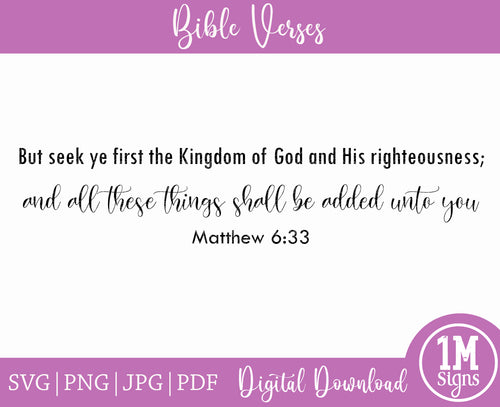 Matthew 6:33 But Seek Ye First the Kingdom of God Image