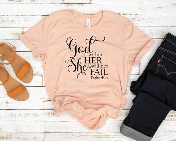 God Is Within Her She Will Not Fail SVG PNG JPG PDF Psalm 46:5 Digital ...