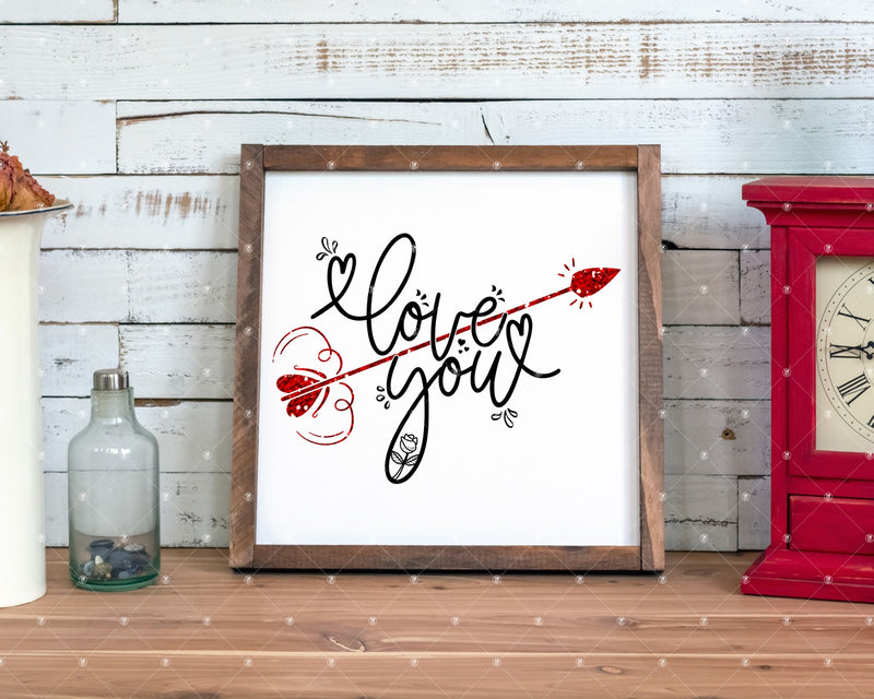 Love You SVG PNG JPG PDF  Valentines Day Card Image