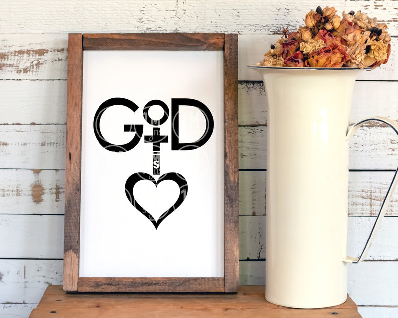 God is Love SVG Digital Art, Cut File, Printing and Sublimation Design