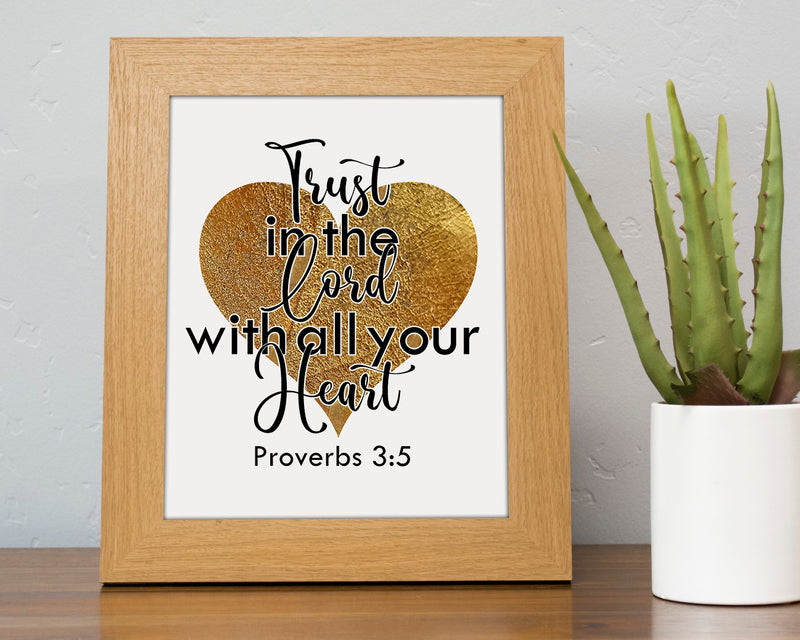 Trust In The Lord With All Your Heart SVG PNG JPG PDF Proverbs 3:5 Digital Image, Cut File, Printing and Sublimation Design