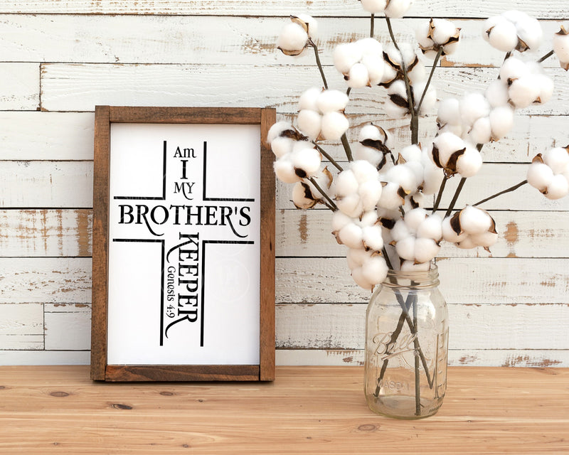Am I My Brother's Keeper Cross SVG PNG JPG PDF Genesis 4:9 Digital Image, Cut File, Printing and Sublimation Design