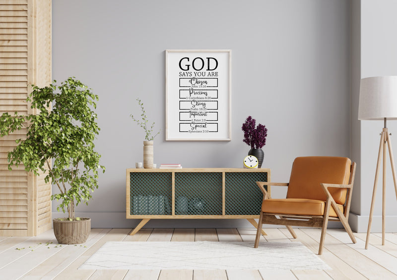 God Says You Are SVG PNG JPG PDF Digital Image, Cut File, Printing and Sublimation Design