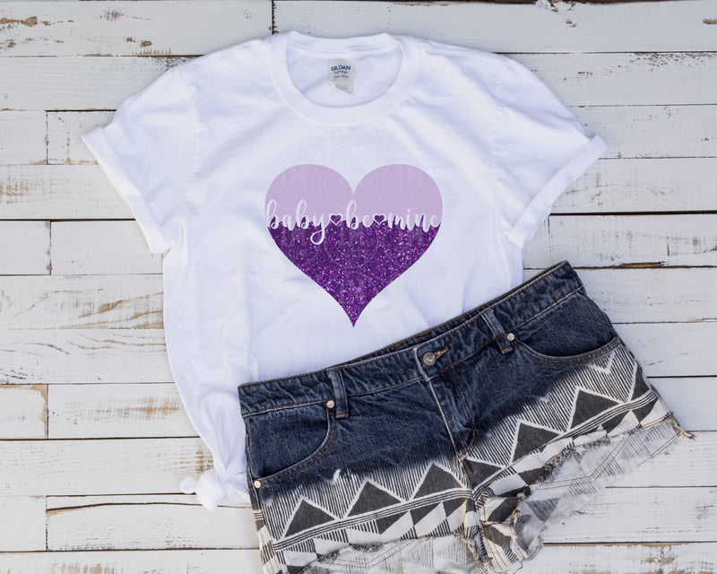 Baby Be Mine Purple Glitter SVG PNG JPG PDF Digital Download Cut File, Printing and Sublimation