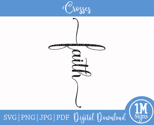 Faith Cross SVG PNG JPG PDF Digital Image, Cut File, Printing and Sublimation Design