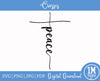 Peace Cross SVG PNG JPG PDF Digital Image, Cut File, Printing and Sublimation Design