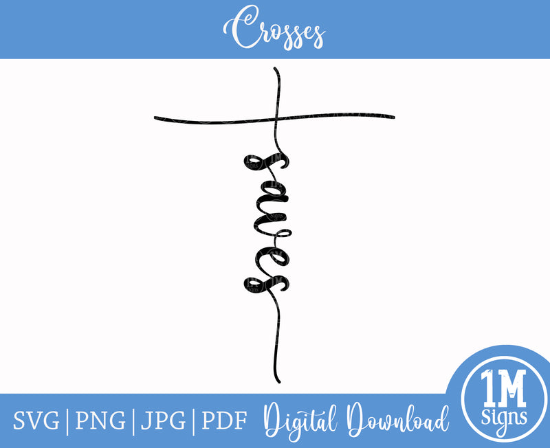 Saves Cross SVG PNG JPG PDF Digital Image, Cut File, Printing and Sublimation Design