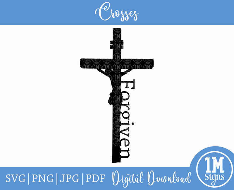 Forgiven Crucifix SVG PNG JPG PDF Digital Image, Cut File, Printing and Sublimation Design