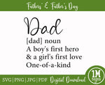 Dad Definition SVG Image PNG Image Digital Art Sublimation Design, Dad Meaning