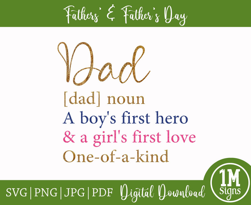 Dad Definition SVG Image PNG Image Digital Art Sublimation Design, Dad Meaning