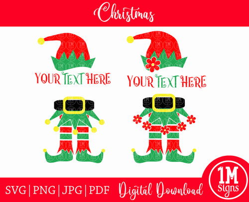 Elf SVG Personalised Christmas Elf SVG PNG JPG PDF Happy Holidays Images, Cut File, Printing and Sublimation Design