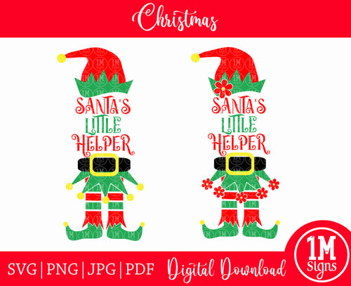 Elf SVG Santa's Little Helper SVG PNG JPG PDF Happy Holidays Images, Cut File, Printing and Sublimation Design