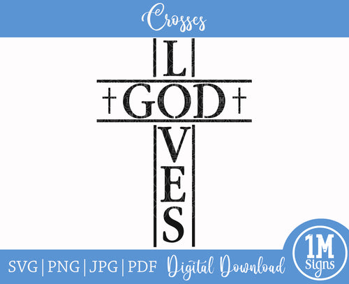 God Loves Cross SVG PNG JPG PDF Digital Image, Cut File, Printing and Sublimation Design