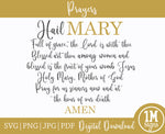 Hail Mary Prayer SVG PNG JPG PDF Digital Images, Cut Files, Printing and Sublimation Design