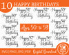 Happy Birthday Collection SVG PNG JPG PDF Digital Image, Cut File, Printing and Sublimation Design