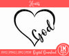 God Heart SVG PNG JPG PDF Digital Image, Cut File, Printing and Sublimation Design