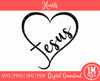 Jesus Heart SVG PNG JPG PDF Digital Image, Cut File, Printing and Sublimation Design