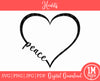 Peace Heart SVG PNG JPG PDF Digital Image, Cut File, Printing and Sublimation Design