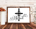 Blessed Cross SVG Word Art SVG PNG JPG PDF Digital image Cut File, Printing and Sublimation