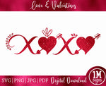 XOXO PNG Kisses and Hugs SVG PNG JPG PDF Digital Image 