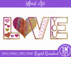 Love SVG Word Art SVG PNG JPG PDF Digital Download Cut File, Printing and Sublimation Design