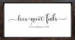 Handmade Farmhouse Sign Love Never Fails