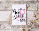 Cancer Ribbon God Is Within Her She Will Not Fail Digital Images, Cut Files, Printing and Sublimation Design