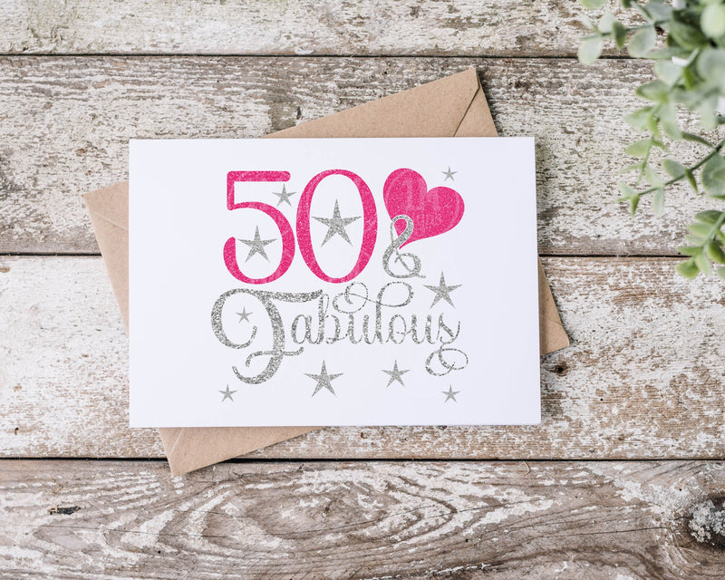 50 & Fabulous Digital Image, Happy 50th SVG PNG JPG PDF Cut File, Printing and Sublimation Design