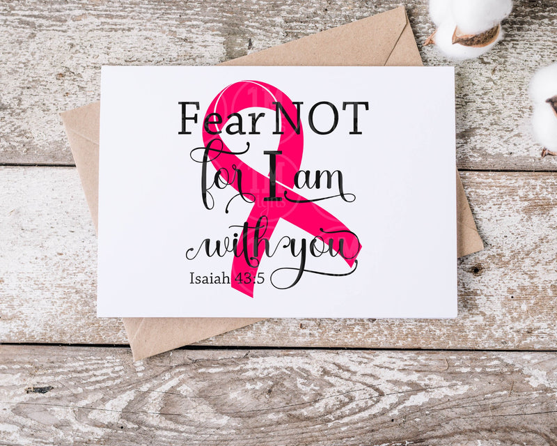 Cancer Ribbon Fear Not I am With You SVG PNG JPG PDF Isaiah 43:5 Digital Images, Cut Files, Printing and Sublimation Design