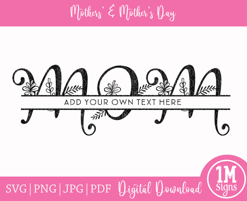 Mom Monogram Personalise Your Text SVG Image PNG Image, Word Art, Mum Monogram