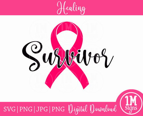 Survivor Cancer Ribbon SVG PNG JPG PDF Digital Images, Cut Files, Printing and Sublimation Design