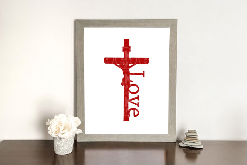 Love Crucifix SVG PNG JPG PDF Digital Image, Cut File, Printing and Sublimation Design