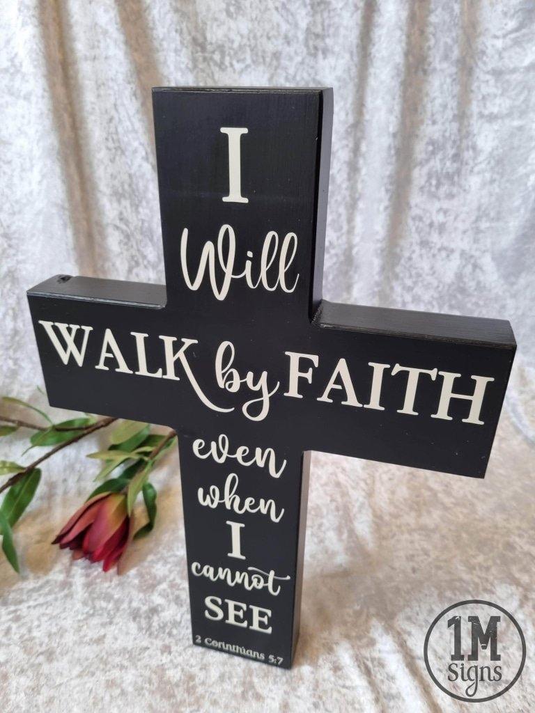 Handcrafted Custom Black Wooden Cross with Bible Verse or Quote