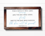 Matthew 7:8 SVG For Everyone Who Asks, Receives Digital Image Cut File, Printing and Sublimation